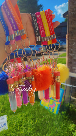 Back to School Inspirational lipgloss keychains