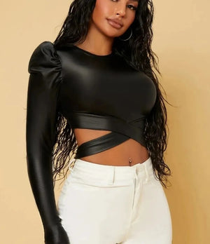 "Leather Me" Crop Top