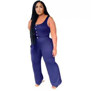 Navy Me Plus Size Jumpsuit