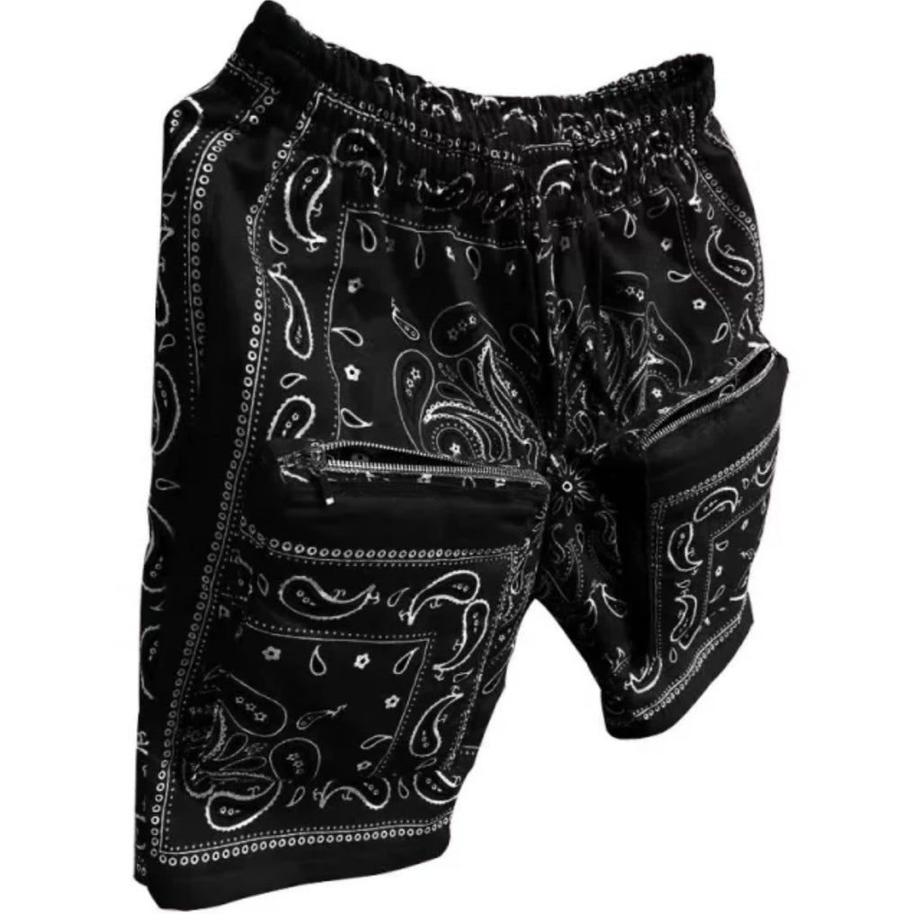 Black Bandana Shorts