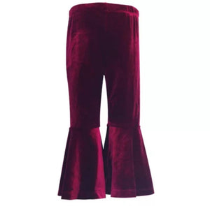 Girls Velvet Flare Pants