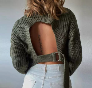 Backless sweater