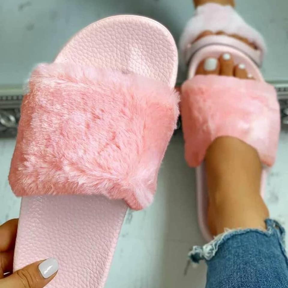 Pink Fur Slides